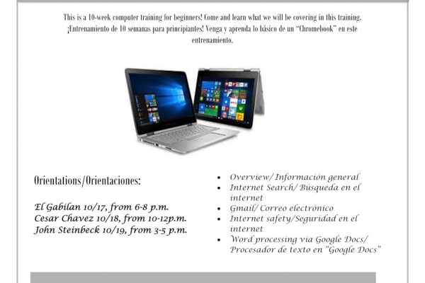 Computer Basics Training flyer